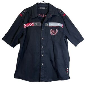 Coogi Short Sleeve Button Up Men XL Embroidered
